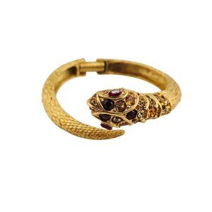 Kenneth Lane NOS Vintage Jeweled Snake Bangle Bracelet (A8759)